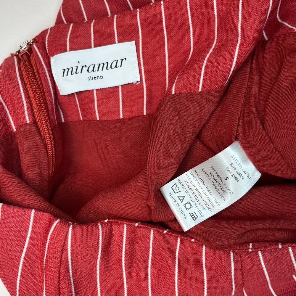 Miramar By Sirena Striped Red & White Cropped Flowy Pants Capris Women's Small - Picture 5 of 5